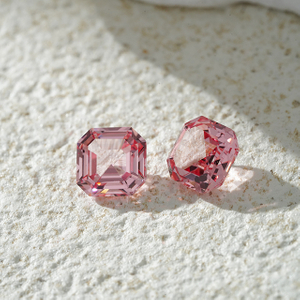 Asscher Cut Pink Padparadscha Color Lab Đá quý trồng