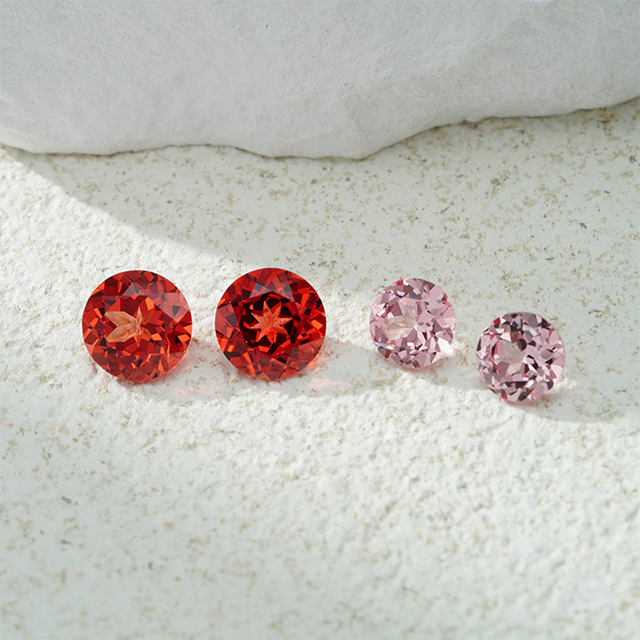 Phòng thí nghiệm màu hồng cắt tròn rực rỡ Padparadscha Đá quý trồng