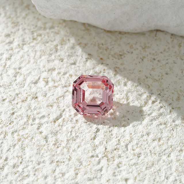 Asscher Cut Pink Padparadscha Color Lab Đá quý trồng