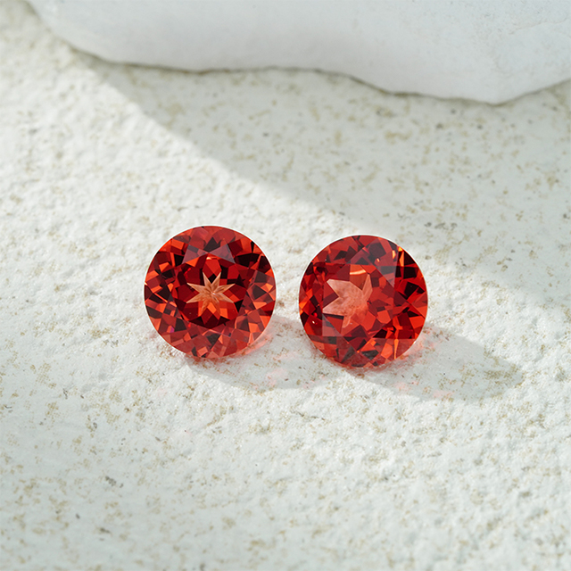 Phòng thí nghiệm màu hồng cắt tròn rực rỡ Padparadscha Đá quý trồng