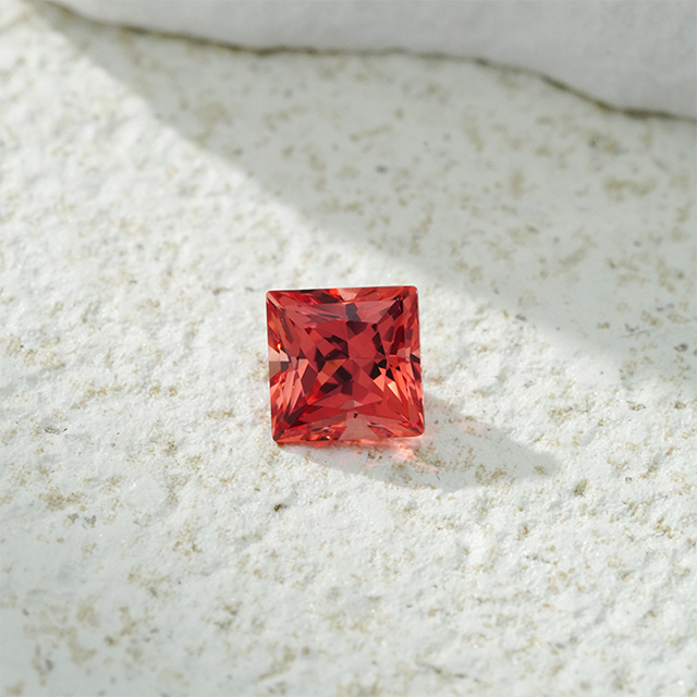 Princess Cut Pink Padparadscha Color Lab Đá quý trồng