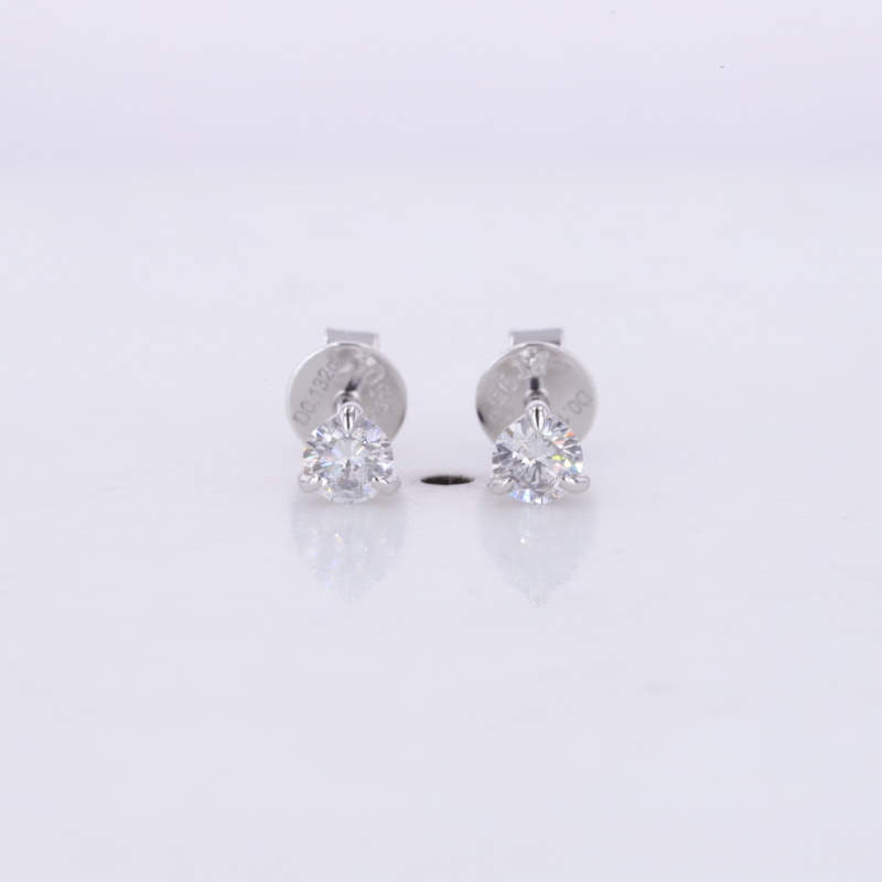 Bạch kim vàng 0,3CT TW HPHT Lab Grown Diamond Martini Set Bông tai stud 